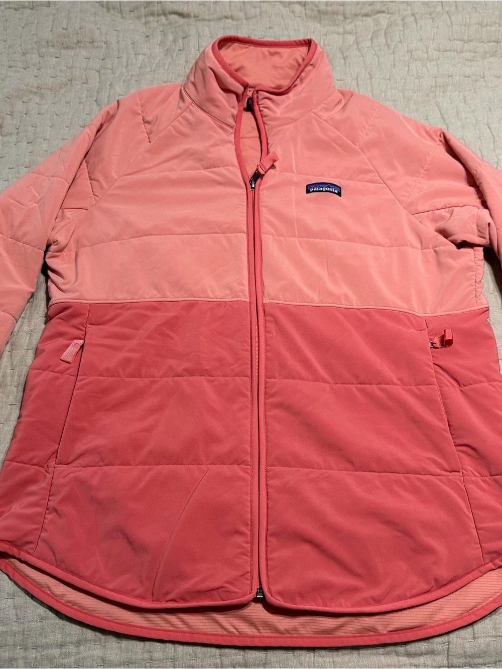 Patagonia Women's Two-Tone Coral Pink Insulated Puffer Jacket